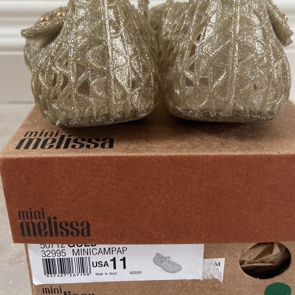 Mini Melissa Campana shoe gold size toddler 11 - Picture 5 of 8